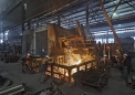 SCB Foundry, tapping the 8 t arc furnace