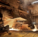 Sidmar Gent, tapping the blast furnace