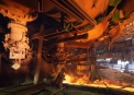 Satka ironworks, blast furnace tapping